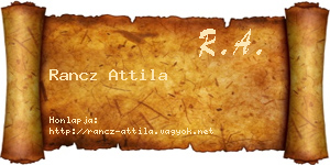 Rancz Attila névjegykártya